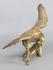 Large Vintage Brass American Bald Eagle Sculpture 15.5