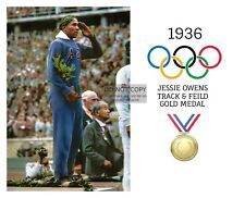 JESSIE OWENS STANDING ON PODIUM AT 1936 OLYMPICS BERLIN GERMANY 8X10 COLOR PHOTO picture