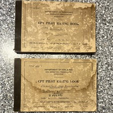 WWII US Dept of Commerce Civil Aeronautics CPT Pilot Rating Book Documents picture