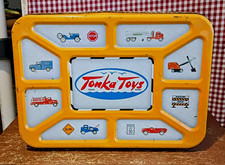 Vintage 1998 Tonka Toys Yellow Metal Storage Popcorn Tin Box Hasbro picture