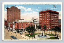 Youngstown OH Central Square Wick Building Dollar Bank Divided Back Postcard picture