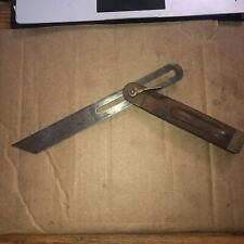 Vintage Stanley No. 25 10 Inch Blade Sliding T Bevel Square Wood & Brass Handle picture