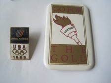 United Airlines USA 1988 Go For The Gold Olympics Pin Lot 2 picture
