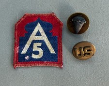 509th Airborne Battalion WWII Collar Brass and SSI picture