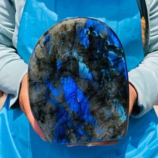 4.33LB  Natural labradorite quartz crystal Mineral specimen energy Reiki healing picture