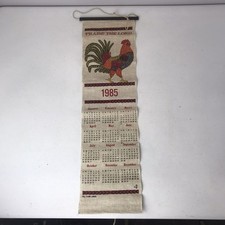 Vintage 1985 Rooster Linen Calendar “Praise The Lord” picture