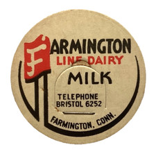 FARMINGTON LINE  DAIRY  MILK  FARMINGTON  CONNECTICUT  CT  MILK BOTTLE CAPS picture