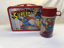 Vintage 1967 Superman Collectible Metal Lunch Box With Thermos King Seeley picture