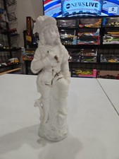 Vintage 8.75” Japanese bisque porcelain figurine in the 18th-century style. picture