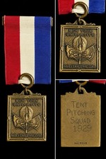 Rare 1929 NYU New York University Military Medal Tent Pitching Squad Balfour Pin picture