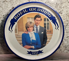 Vintage Royal Wedding Prince Charles Lady Diana Bar Pub Drink Serving Tray 1981 picture