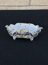 Antique French Rouen Faience Jardiniere Pottery Planter Centerpiece  Circa 1900 picture