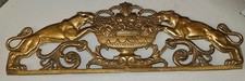 Brass Neoclassical Urn and Feline Figures Wall Plaque picture