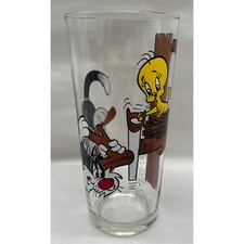 Vintage 1976 Pepsi Collector Series Tweety Sylvester Looney Tunes Glass Tumbler picture