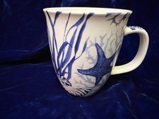 Authentic Cape Shore Souvenirs Coffee Mug Blue And White Ocean Theme picture