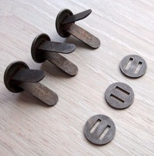 Steel SPLIT PINS+WASHERS  for German helmet liner. REPRODUCTION. Marked D&C1941 picture