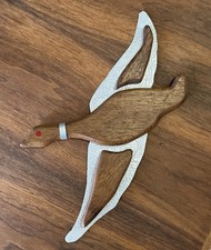 Vtg. MCM Abstract Duck Sculpture Hanging Wall Art Wood & Metal Modern 60’s EUC picture