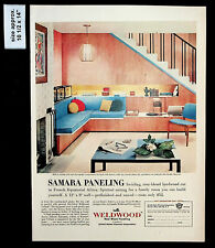 1956 Weldwood Real Wood Paneling Plywood Home Samara Vintage Print Ad 36696 picture