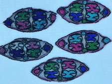 Antique Vtg Art Deco Beaded Mesh Sewing Applique Lot of 5 /1920's 1930
