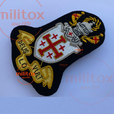 Equestrian Order of Jerusalem Crest Hand Embroidered Bullion Wire Blazer Badge picture