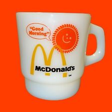 McDonald’s Fire King Anchor Hocking Milk Glass Coffee Cup Mug Vintage picture