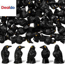50 Pcs Miniature Crows Decor Mini Resin Crows Figures Black Raven Figurines Tiny picture