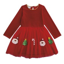 Mud Pie Kids Christmas Red Sequin Tutu Dress Gold Standard Functional Holiday picture