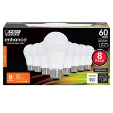 Feit Electric A19 LED Light Bulbs, 60W A19-60W (8 Pack), 2700k Soft White picture
