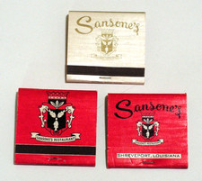Lot of 3 Vintage Sansone's Restaurant Matchbooks FULL Matches Shreveport LA picture