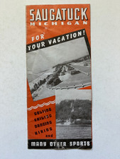 Vintage SAUGATUCK, Michigan travel & vacation brochure, tourism picture