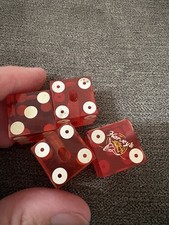 Vtg 4 Red Bakelite ? Dice Harveys Casino picture