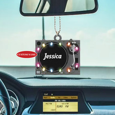 Personalized DJ Turntable Ornament, DJ Turntable Christmas Ornament, DJ Ornament picture