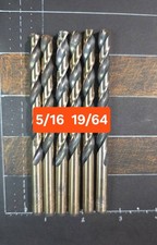 6pc 5/16 and 19/64 M42 Cobalt Drill Bits USA Jobber Lot picture