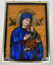 Vintage Glassmasters Our Lady of Perpetual Help Stained Glass Suncatcher Madonna picture