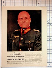 Walther von Brauchitsch WWII Nazi German Army Magazine Article Portrait 1940s picture