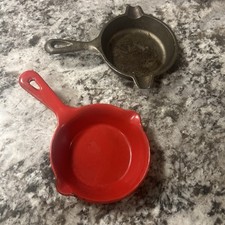 miniature cast iron skillets (2) picture
