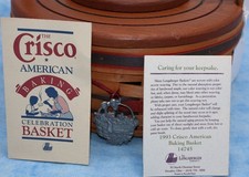 Longaberger 1992 Crisco Cookie Basket, Double Lid, and Protector (signed) picture