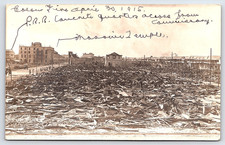 COLON PANAMA CITY BUILDINGS FIRE DAMAGE VINTAGE REAL PHOTO POSTCARD 1915 picture