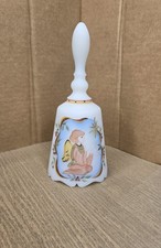 Vintage 1997 Fenton Ivory Satin Christmas Angel Bell Limited Editon picture