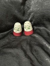 EXTREMELY RARE Homer Laughlin Bugundy Magnolia salt and pepper shakers picture