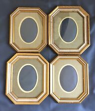 VTG Set Beautiful Deep Ornate Solid Wood 4 Frames~Double Matted~Oval~10.5”x12.5” picture