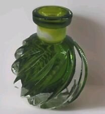 Vintage Cobalt Green Swirl Glass Vanity Perfume Bottle without Stopper 3