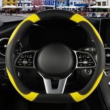 Microfiber D-Shaped Steering Wheel Cover, 13.5-14 Inch, Breathable, Anti-Slip picture