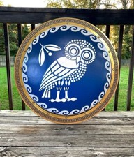 Medieval Armor Odyssey Owl Authentic Ancient Greek Hoplite Round Designer Shield picture
