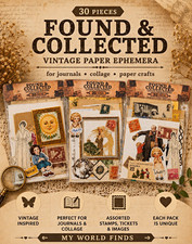 Vintage Paper Ephemera Pack 30 Pc Junk Journal Scrapbook Collage Craft Supplies picture