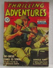Thrilling Adventures Pulp Fiction Magazine Oct. 1942 Rare good Louis L'amour picture