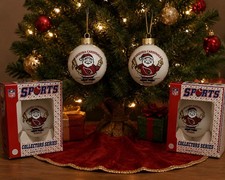 2005 Arizona Cardinals Vintage Glass Topperscot NFL Christmas Ornament Set Of 2 picture