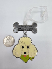 Fringe Studio I Love You OODLES Cream Poodle Enamel Christmas Ornament picture