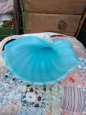 Vintage Murano Alfredo Barbini Baby Blue Conch Shell Art Glass Bowl  picture