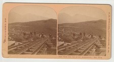 SCARCE - TOURISTS BY COG RAILWAY TRACKS - MT WASHINGTON WHITE MOUNTAINS - WELLER picture